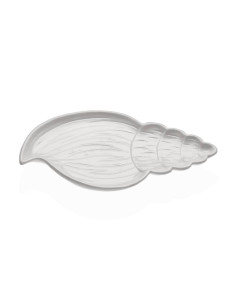Decorazione Conchiglia in Ceramica Bianca Lucida 26cm