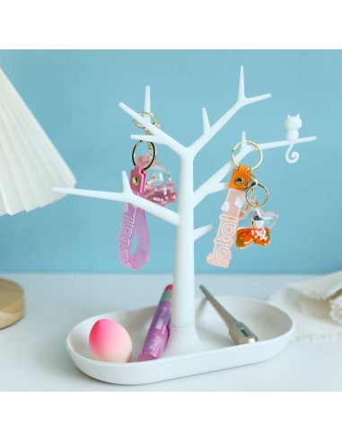 Porta gioielli albero della vita plastica bianco