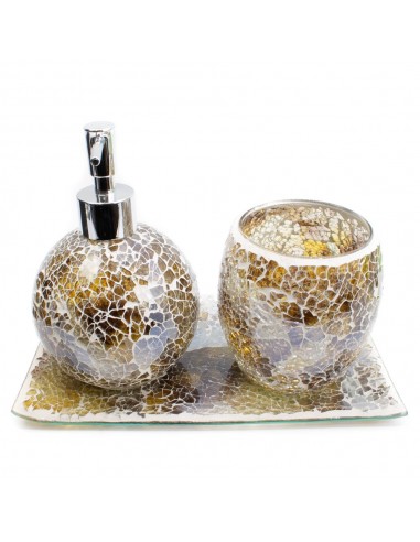 Dosatore in vetro mosaico ambrato chiaro