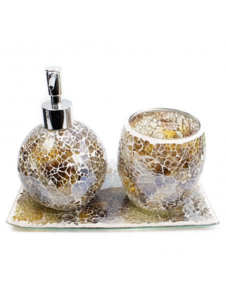 Dosatore in vetro mosaico ambrato chiaro