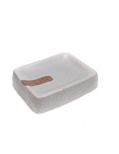 Portasaponetta in ceramica grigio effetto pietra