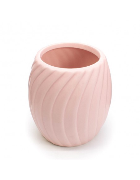 Portaspazzolino in ceramica rosa