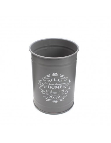 Portaspazzolino in latta smaltata grigio