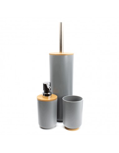 Set 3 pezzi da bagno in plastica grigio