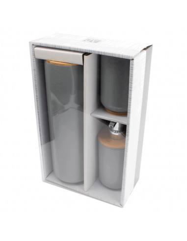 Set 3 pezzi da bagno in plastica grigio