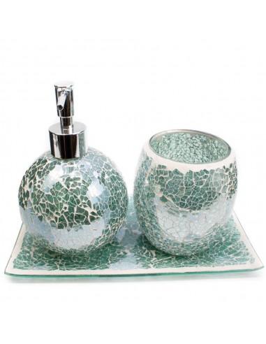 Vassoio in vetro mosaico argento