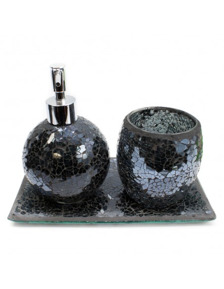 Dosatore in vetro mosaico nero