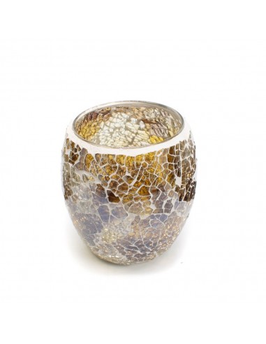 Portaspazzolini in vetro mosaico ambrato chiaro