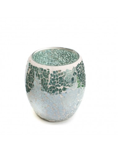 Portaspazzolini in vetro mosaico argento