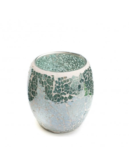 Portaspazzolini in vetro mosaico argento