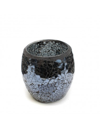 Portaspazzolini in vetro mosaico nero