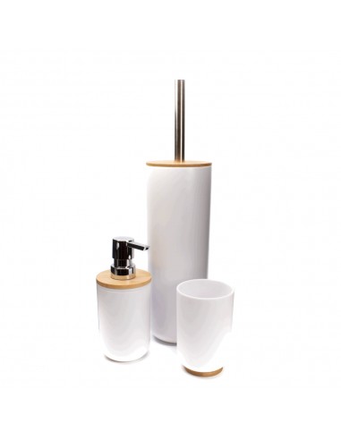 Set 3 pezzi da bagno in plastica bianco