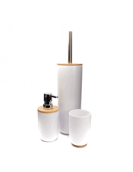 Set 3 pezzi da bagno in plastica bianco