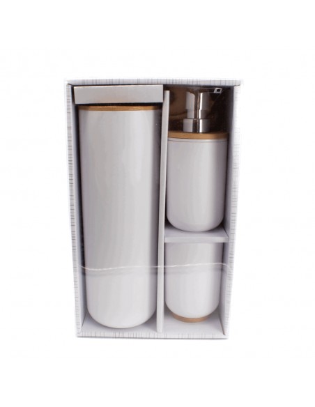 Set 3 pezzi da bagno in plastica bianco