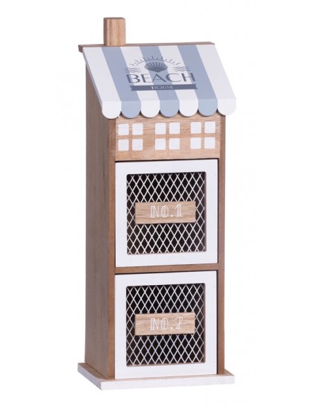 Mobiletto verticale in legno con 2 cassetti