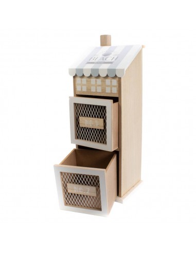 Mobiletto verticale in legno con 2 cassetti