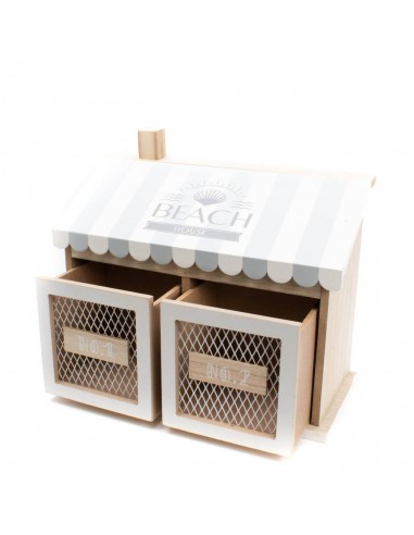 Mobiletto orizzontale in legno con 2 cassetti