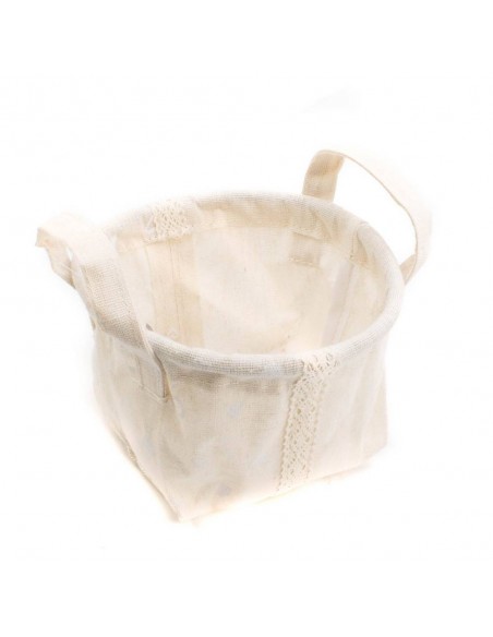 Cestino in tessuto Crema