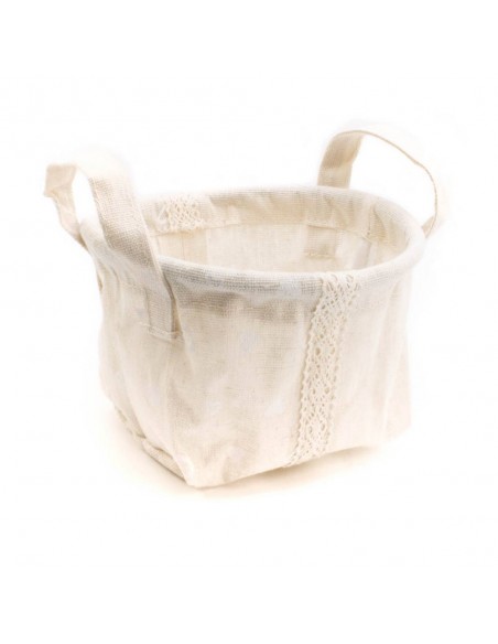 Cestino in tessuto Crema