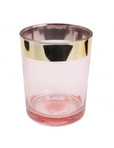 Vaso in vetro Rosa e oro Grande