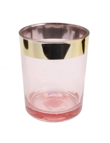 Vaso in vetro Rosa e oro Grande