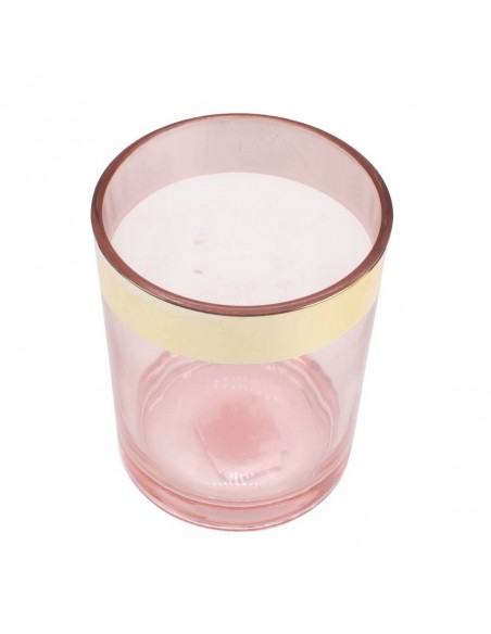 Vaso in vetro Rosa e oro Grande