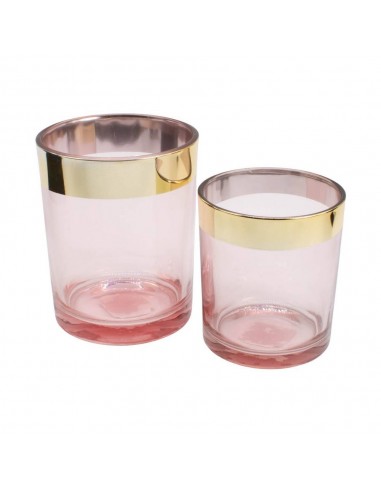 Vaso in vetro Rosa e oro Piccolo