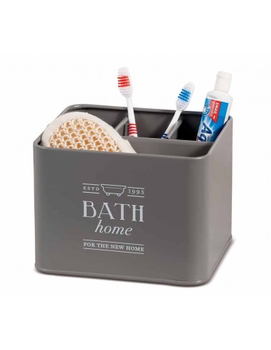 Contenitore Porta oggetti in Latta Grigio