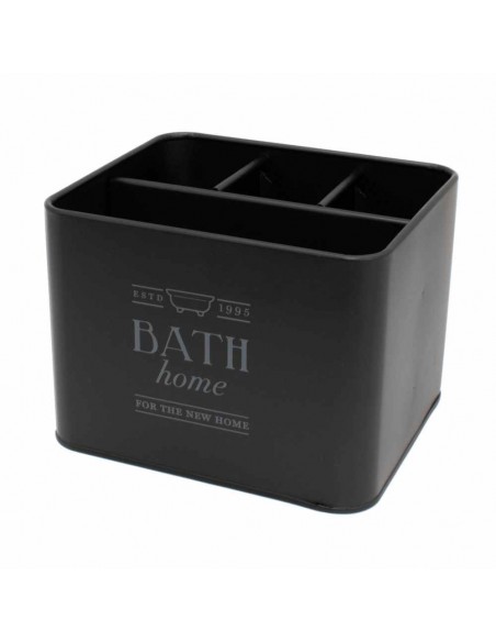 Contenitore Porta oggetti in Latta Nero