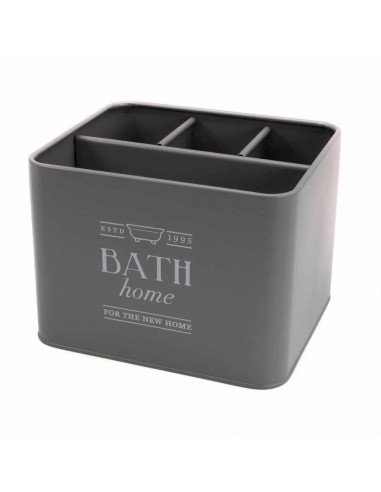 Contenitore Porta oggetti in Latta Grigio