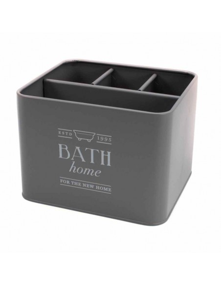 Contenitore Porta oggetti in Latta Grigio