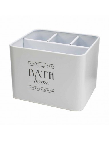 Contenitore Porta oggetti in Latta Bianco