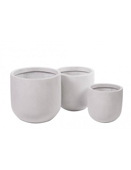 Vaso cemento stondato BIANCO Piccolo