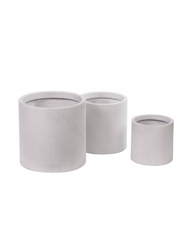 Vaso cemento cilindrico BIANCO Grande