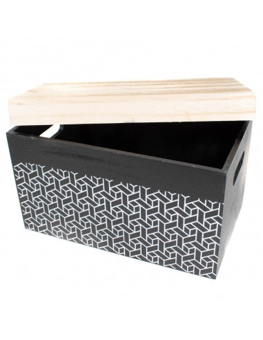 Scatola Geometrica nera con coperchio mis.L
