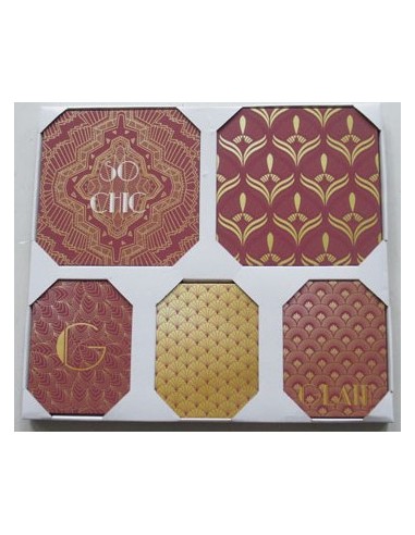 Tableau set di 5 stampe su tela  SO CHIC Rosso