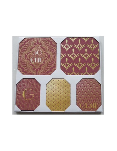 Tableau set di 5 stampe su tela  SO CHIC Rosso