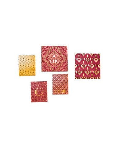 Tableau set di 5 stampe su tela  SO CHIC Rosso