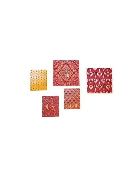 Tableau set di 5 stampe su tela  SO CHIC Rosso