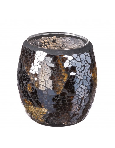 Portaspazzolini in vetro mosaico ambrato scuro