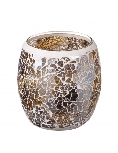 Portaspazzolini in vetro mosaico ambrato chiaro