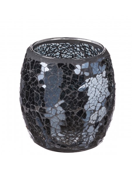 Portaspazzolini in vetro mosaico nero