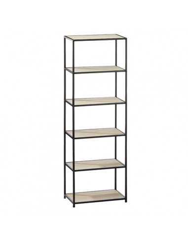 Scaffale in ferro nero 6 piani in legno h.125cm