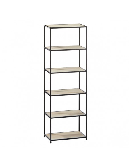 Scaffale in ferro nero 6 piani in legno h.125cm