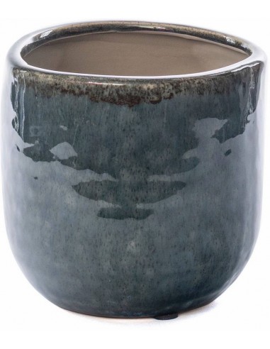 Vasetto Ceram Felton BLU Diam.10,5 h.9,5cm