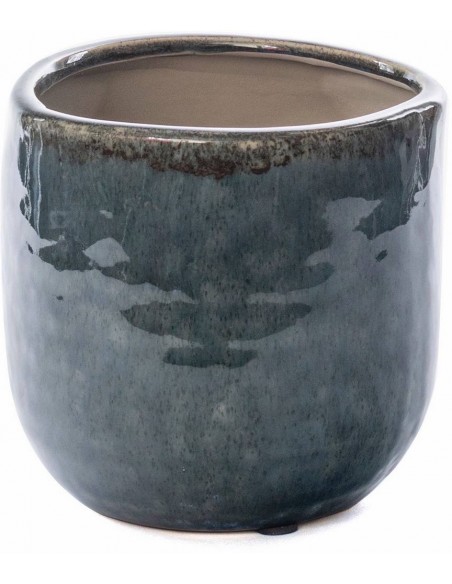 Vasetto Ceram Felton BLU Diam.10,5 h.9,5cm