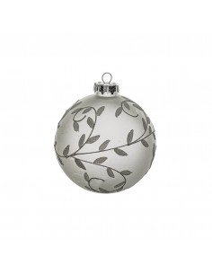 Pallina Natalizia in Vetro Argento opaco diam.10cm mod.2