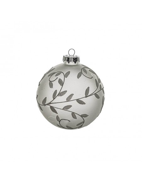Pallina Natalizia in Vetro Argento opaco diam.10cm mod.2