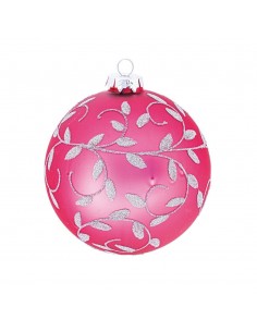 Pallina Natalizia in Vetro Rosa opaco diam.12cm mod.2