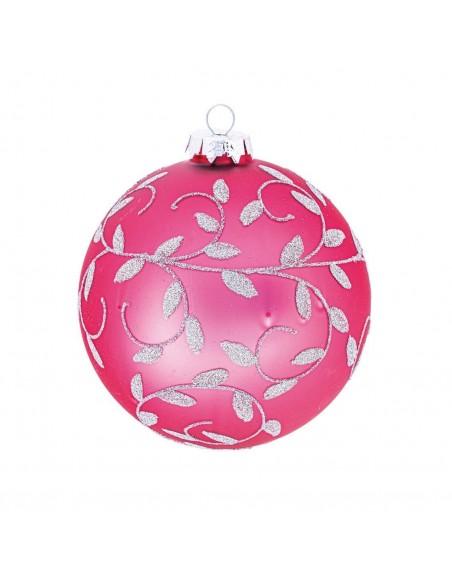 Pallina Natalizia in Vetro Rosa opaco diam.12cm mod.2